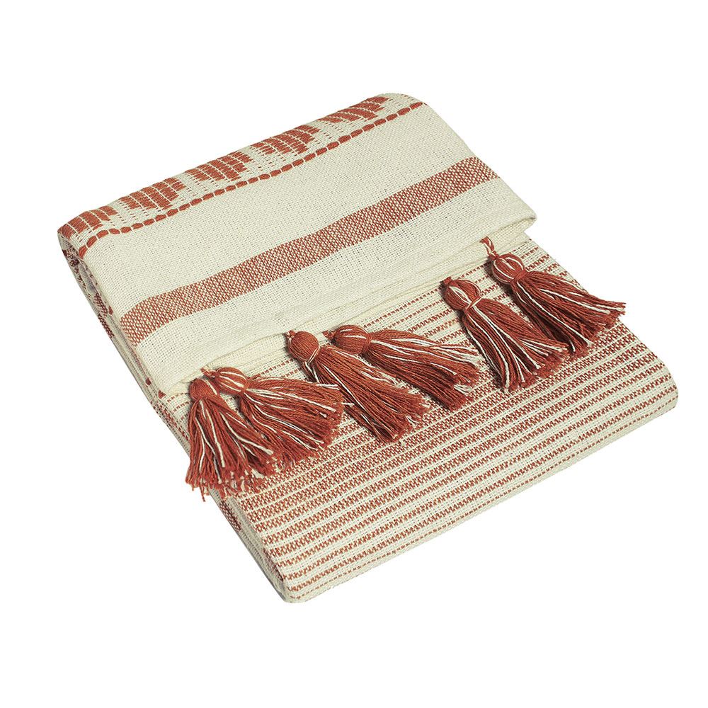 Furn Pangea Woven 100% Cotton Tasselled Throw