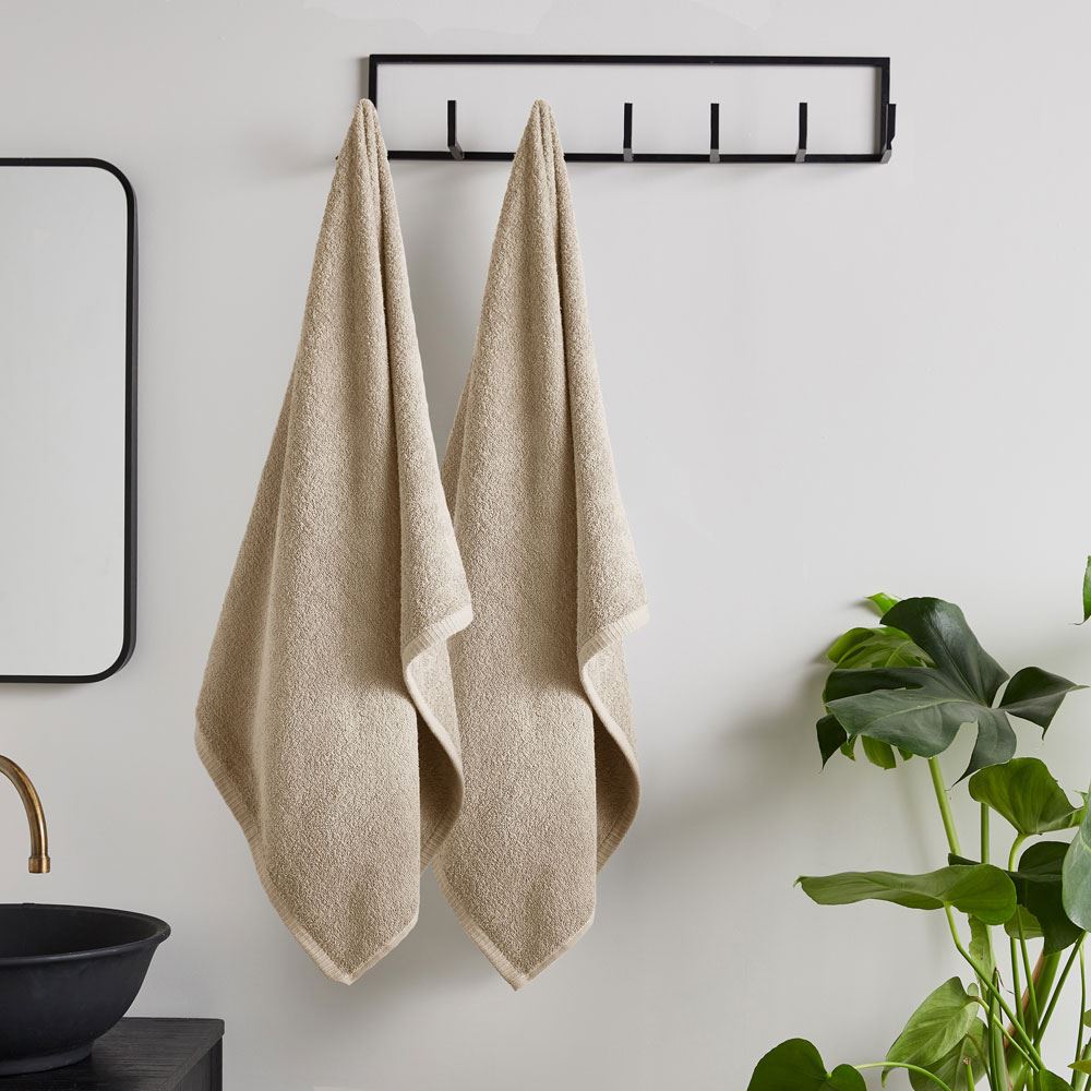 Catherine Lansfield Quick Dry 100% Cotton Bath Sheet, 2 Pack