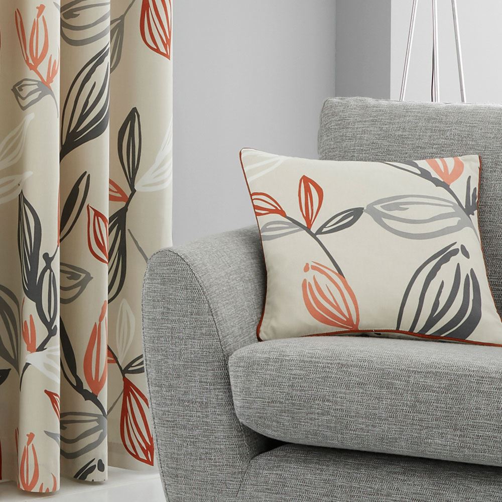 Fusion Ensley Botanical Print 100% Cotton Piped Edge Cushion Cover