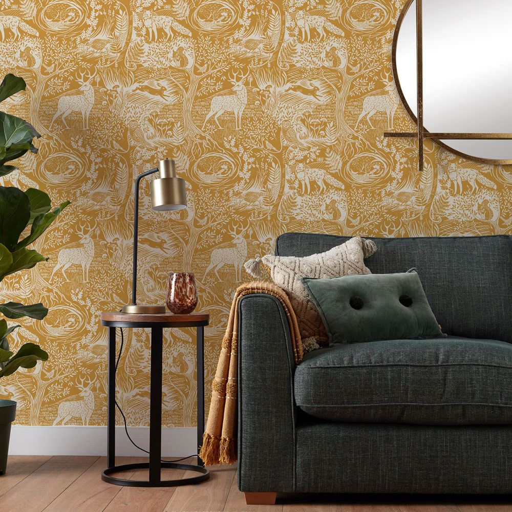 Furn Winter Woods Animal Printed Wallpaper