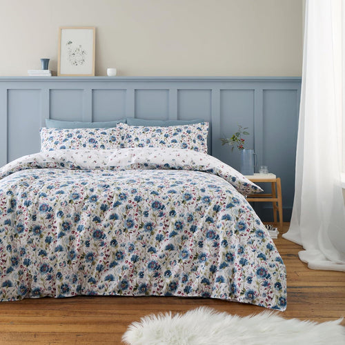 Bianca Ophelia Floral 100% Brushed Cotton Flannelette Reversible Duvet Cover Set