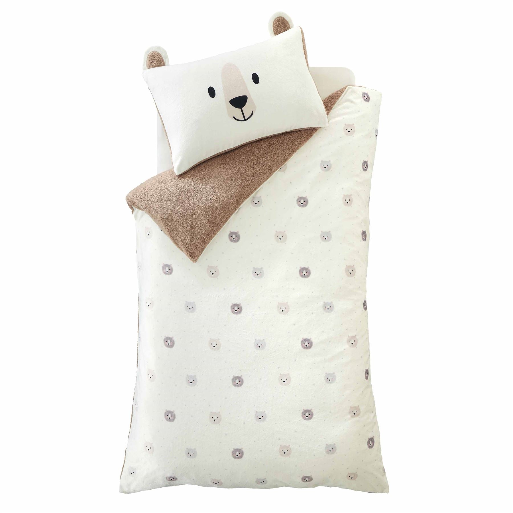 Catherine Lansfield Cosy Bear So Soft Fleece Duvet Cover Set