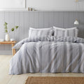 Bianca Ticking Stripe 100% Brushed Cotton Flannelette Reversible Duvet Cover Set