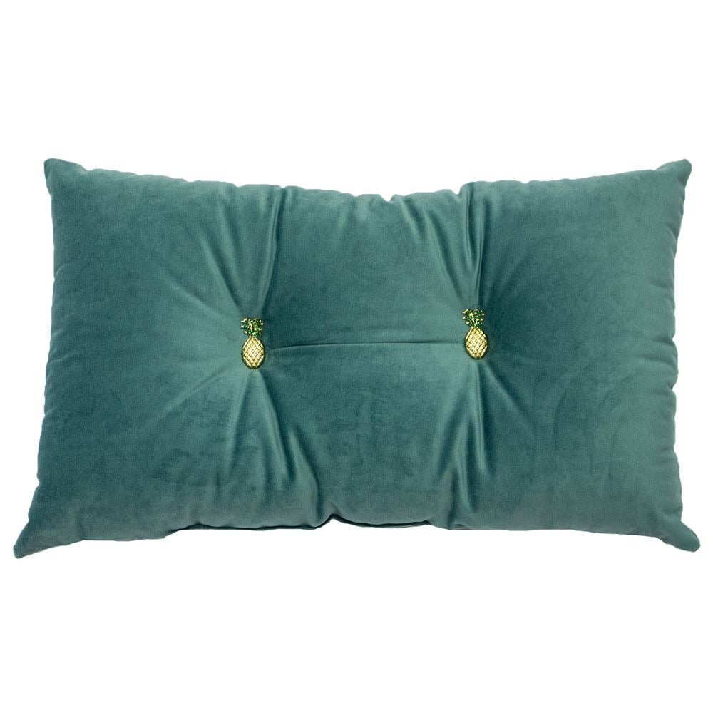 Riva Home Pineapple Shaped Buttons Embellished Filled Cushion