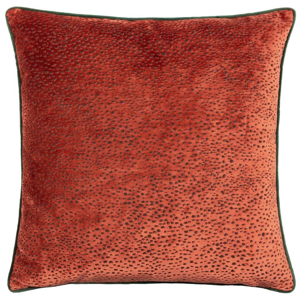 Paoletti Estelle Spotted Cut Velvet Piped Edge Cushion Cover