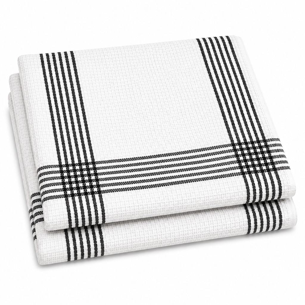 Night Zone Waffle Tea Towels 2 Pack, 100% Cotton
