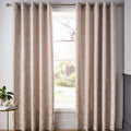 Catherine Lansfield Damask Jacquard 66x90 Inch Lined Eyelet Curtains Two Panels Champagne Gold