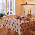 Catherine Lansfield Christmas Robins 100% Cotton Tablecloth