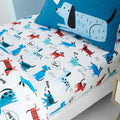 Catherine Lansfield Kids Woofing Dogs Easy Care 10 Inch Deep Fitted Sheet