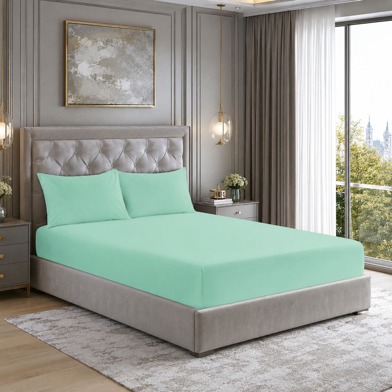Night Zone Easy-care extra deep fitted sheets