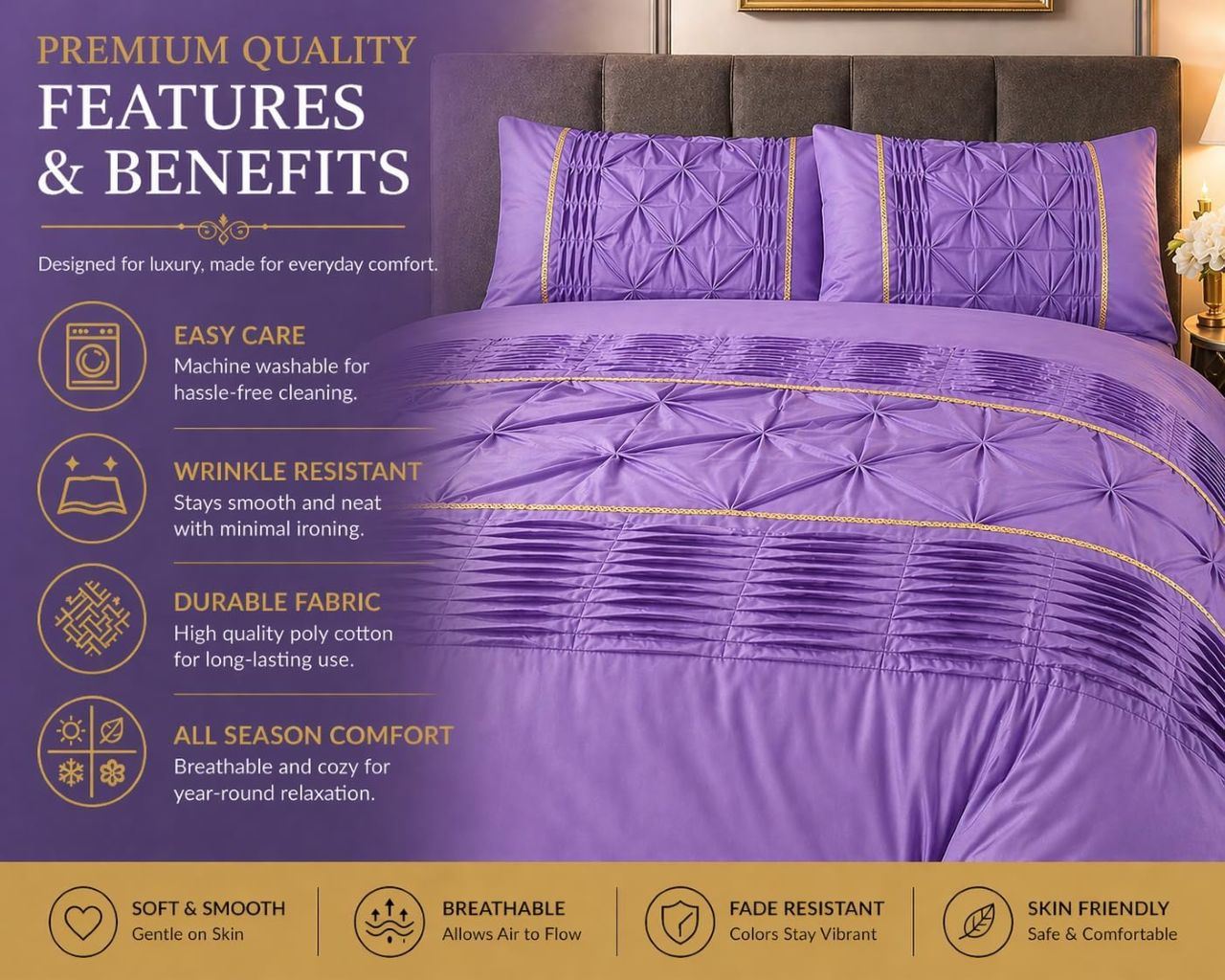 Night Zone Elegant Eleanor Duvet Cover Set