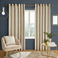 Catherine Lansfield Geo Cut Velvet Deco Lined Eyelet Curtains