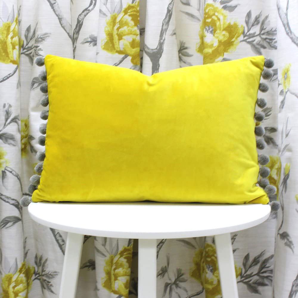 Riva Paoletti Fiesta Velvet Pom Pom Fringe Cushion Cover