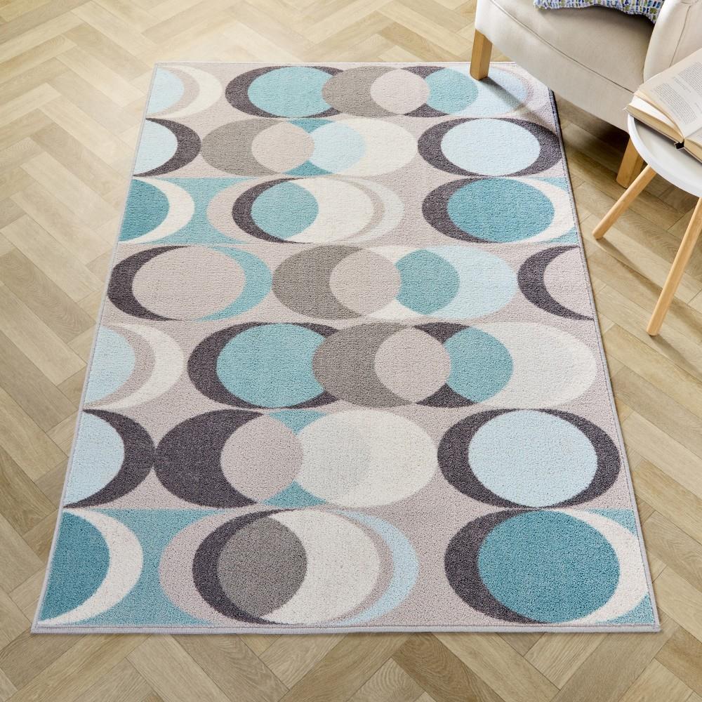 Fusion Sander Geometric Non-Slip Washable Rug