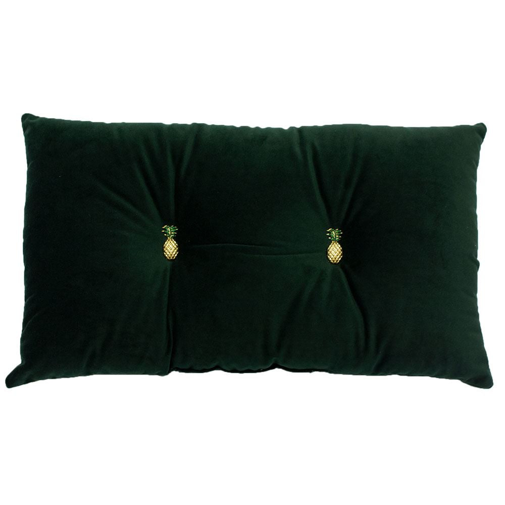 Riva Home Pineapple Shaped Buttons Embellished Filled Cushion