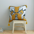 Pineapple Elephant Tembo Print 100% Cotton Tasselled Filled Cushion