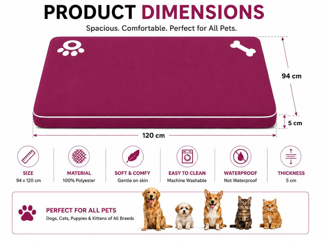 Night Zone Super Soft Bone & Paw Pet Bed Mat