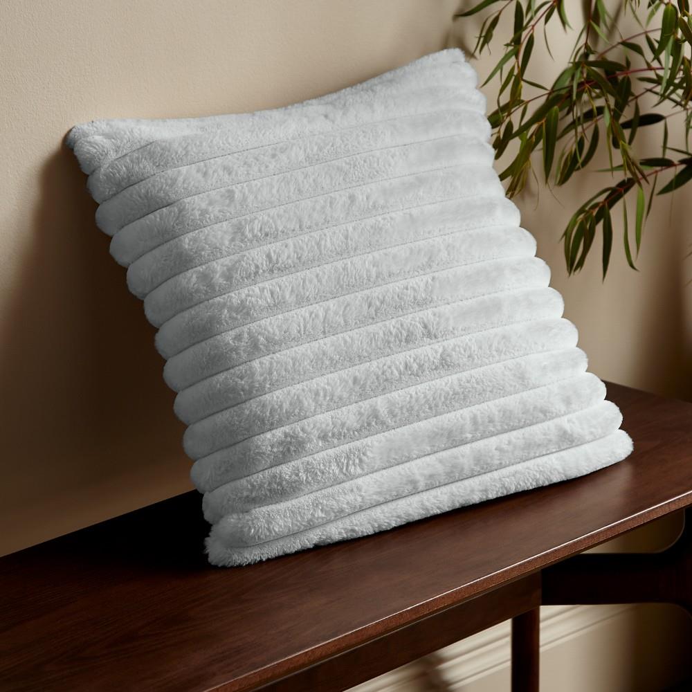 Catherine Lansfield Cosy Ribbed Faux Fur Soft Touch Filled Cushion