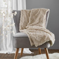 Catherine Lansfield Downstairs Cosy Diamond Faux Fur Soft 130x170 cm Blanket Throw Natural