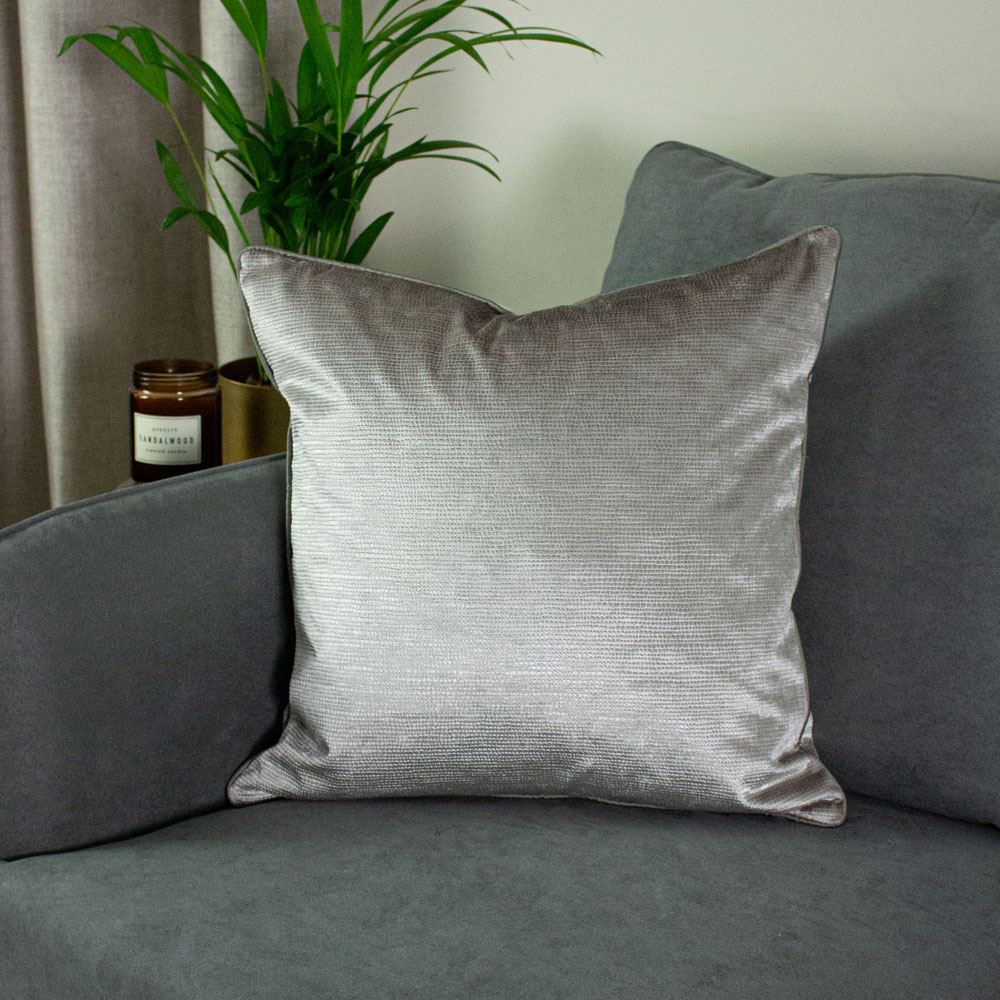 Paoletti Stella Embossed Texture Luxe Velvet Piped Cushion Cover