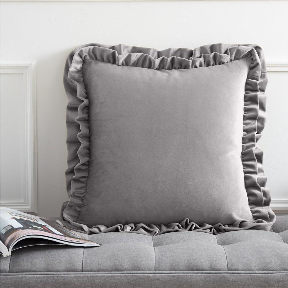 Catherine Lansfield So Soft Velvet Touch Double Frill Filled Cushion
