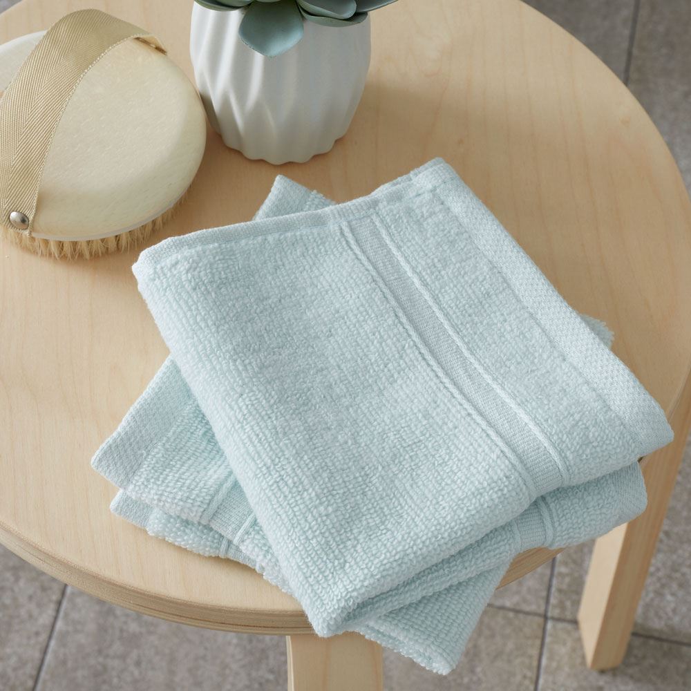 Catherine Lansfield Zero Twist 100% Micro Yarn Cotton Face Cloth, 2 Pack