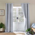 Catherine Lansfield Logan Stripe Eyelet Lined Curtains
