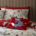 Fusion Christmas Foraging Fox Print Piped Edge Cushion Cover