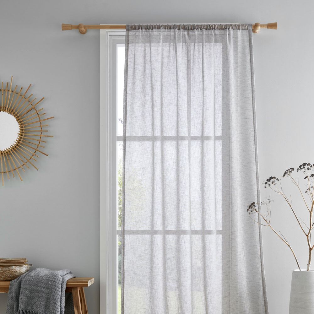 Drift Home Kayla Textured Slub Slot Top Voile Curtain Panel