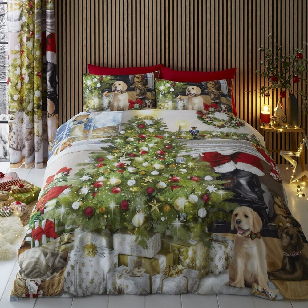 Fusion Christmas Tree Print Easy Care Duvet Cover Set