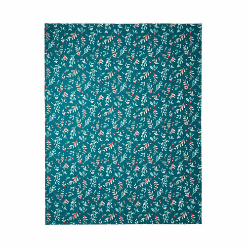 Catherine Lansfield Christmas Holly and Mistletoe 100% Cotton Tablecloth