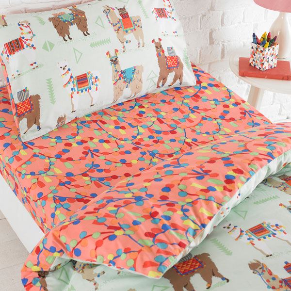 Little Big Cloud Llamarama Print Fitted Sheet