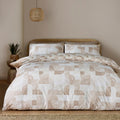 Catherine Lansfield Sloane Geo Reversible Double Duvet Cover Set with Pillowcases Natural