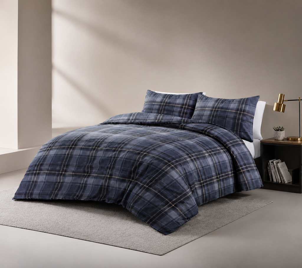 Night Zone Wesley Tartan Check Easy Care Duvet Cover Set