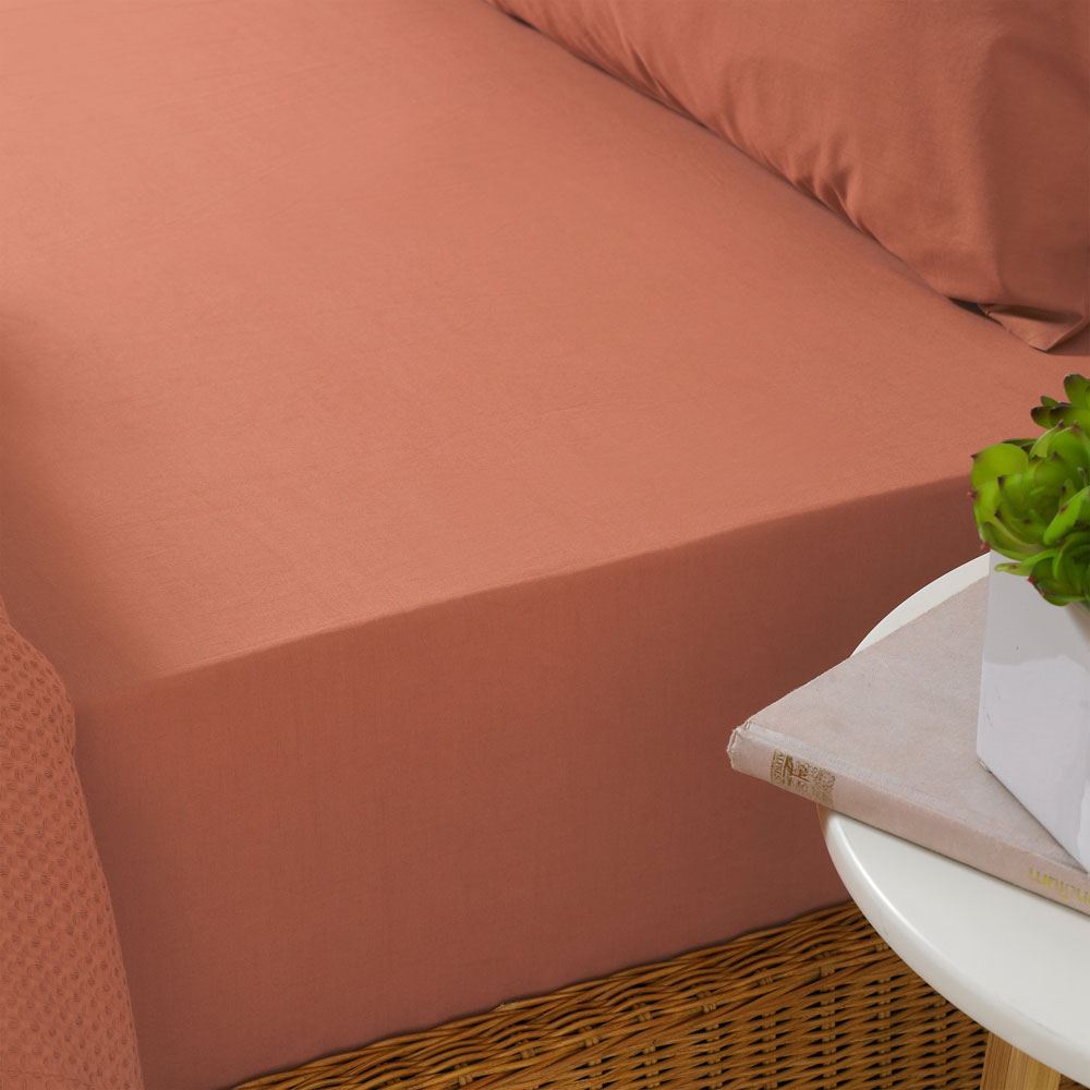 The Linen Yard Stonewash 100% Cotton 250 Thread Count Fitted Sheet