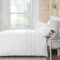 Serene Felicia Frill Ruffle Embellished Peach Skin Duvet Cover Set