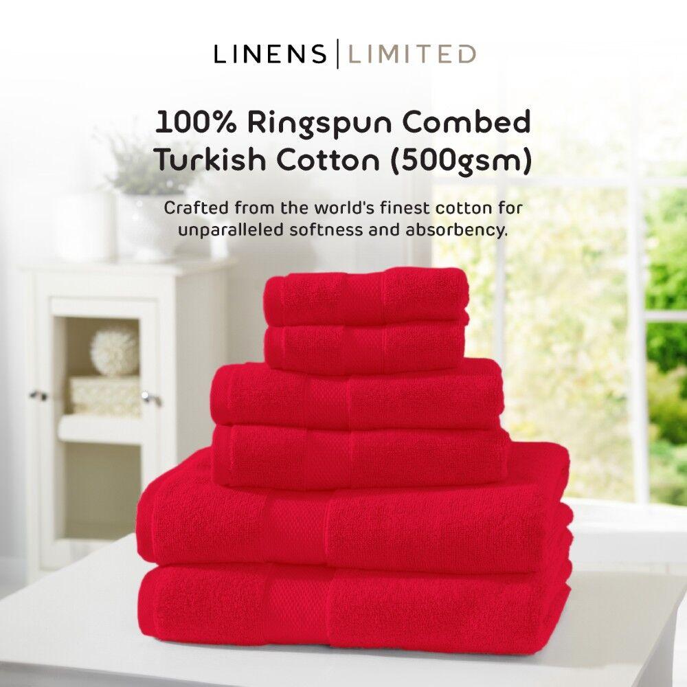Linens Limited 100% Turkish Cotton Bath Towel, Red
