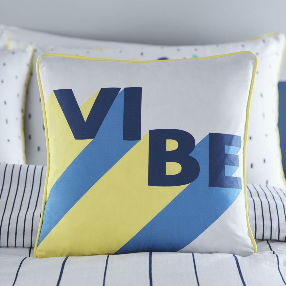 Appletree Kids Vibe 100% Cotton Cushion Cover, Navy, 43 x 43 Cm