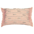 Furn Sigrid Scandi Knot Weave Fringed Cushion Cover, Blush, 35 x 50 Cm