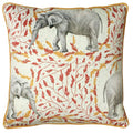 Paoletti Samui Elephant Print Piped Edge Cushion Cover, Gold, 45 x 45 Cm