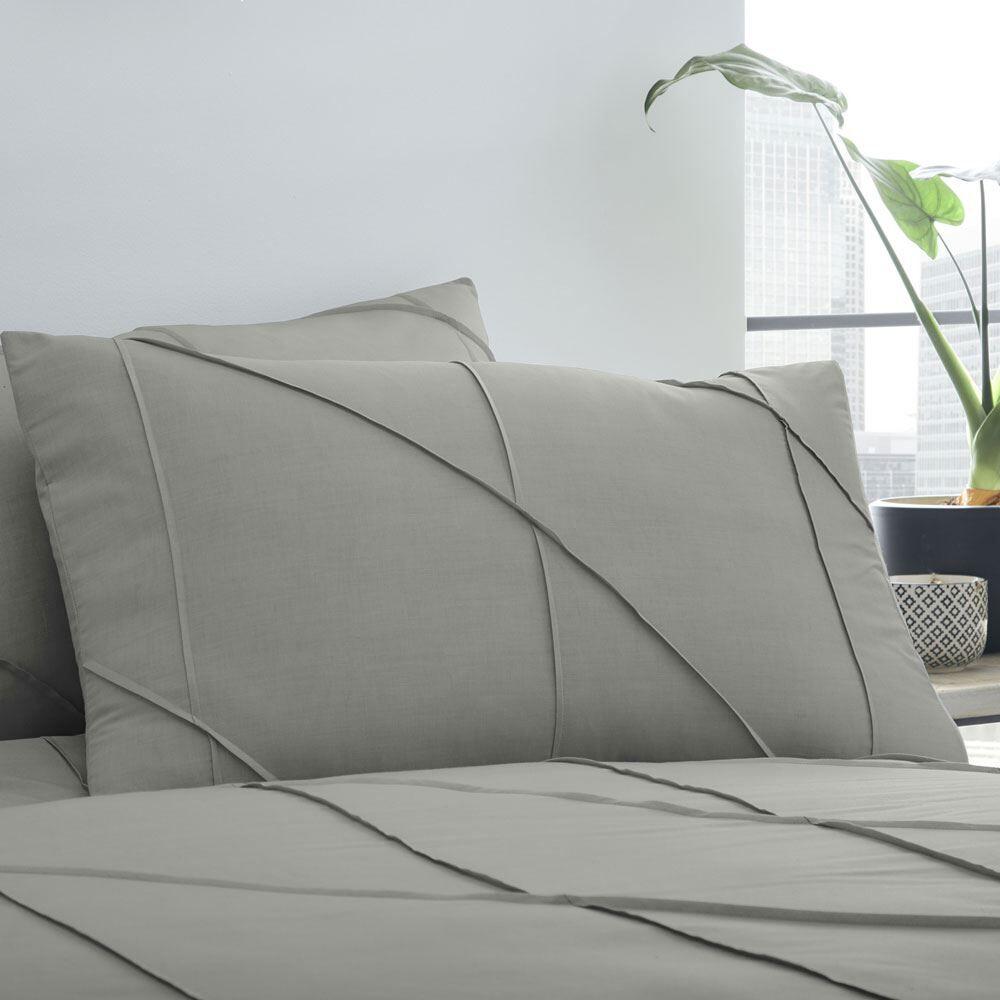 Serene Dart Pleated Boutique Duvet Cover Set