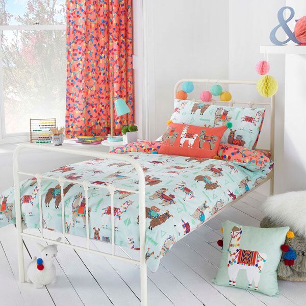 Little Big Cloud Llamarama Printed Reversible Duvet Cover Set, Multi