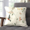 Dreams & Drapes Darnley Nature Print 100% Cotton Piped Edge Filled Cushion, Coral/Natural, 43 x 43 Cm