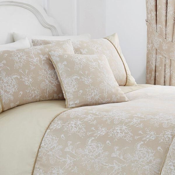 Serene Jasmine Floral Weave Cotton Rich Filled Cushion, 43 x 43 Cm