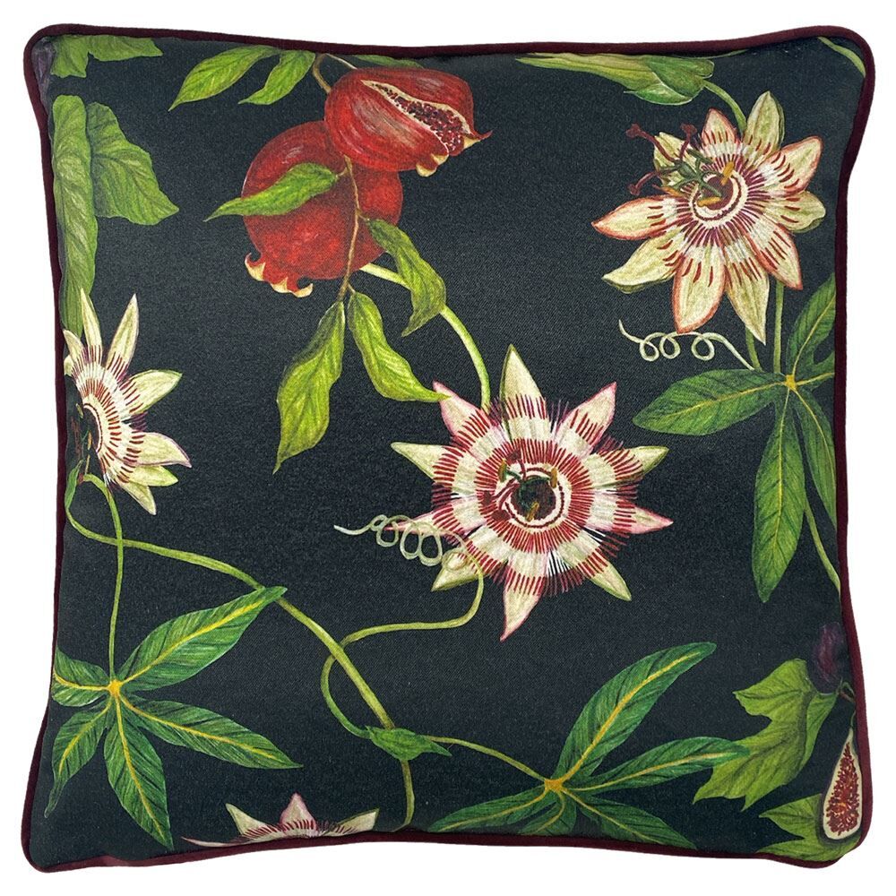 Paoletti Figaro Botanical Print Piped Edge Cushion Cover