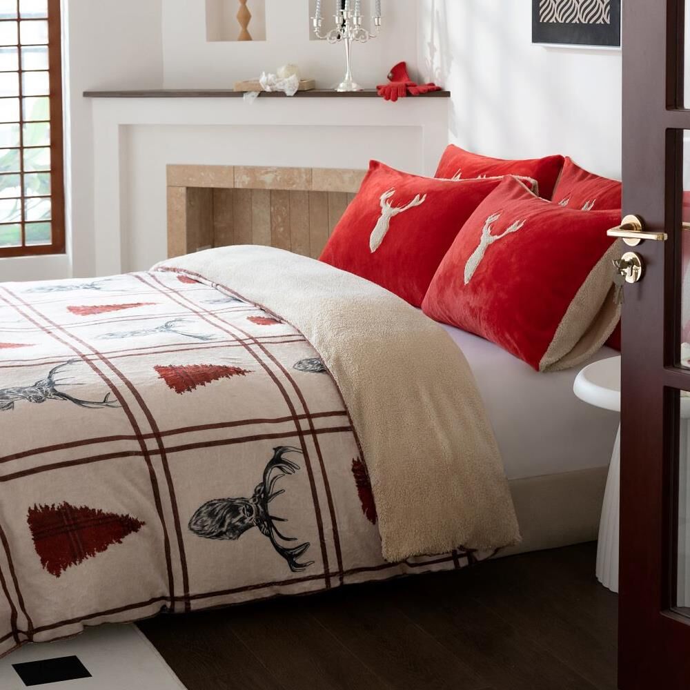 Night Zone Stag Super Soft Teddy Fleece Warm & Cosy Duvet Cover Set