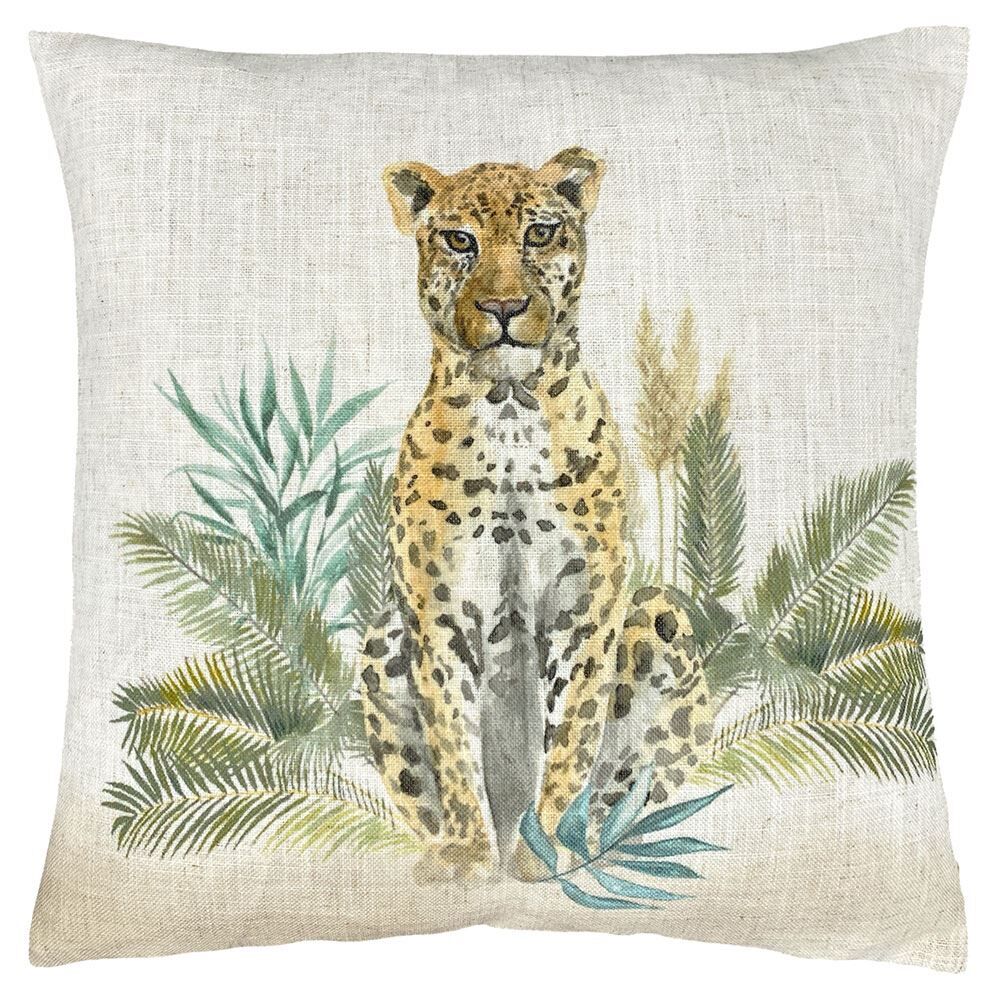 Evans Lichfield Kenya Leopard Print Cushion Cover, Multi, 43 x 43 Cm