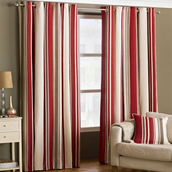 Riva Home Broadway Stripe Woven Lined Eyelet Curtains