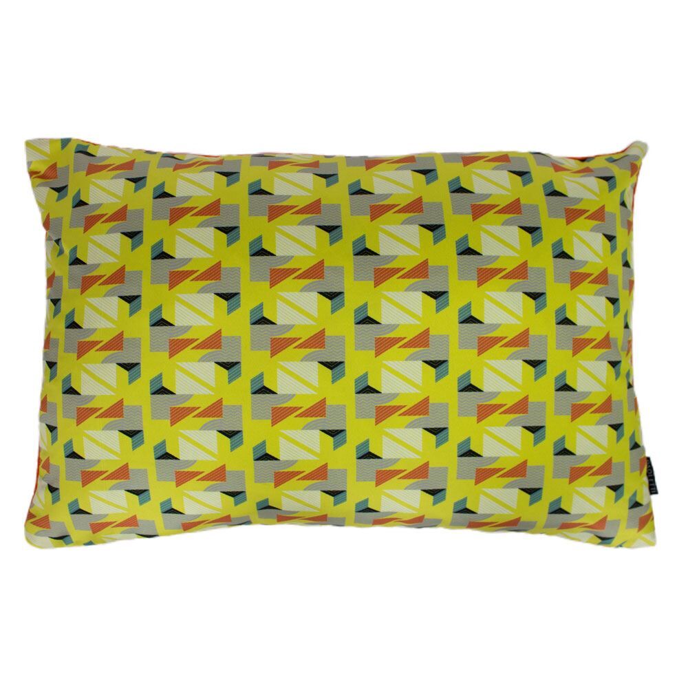 Riva Home Vienna Retro Geometric Cushion Cover, Yellow, 40 x 60 Cm