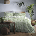Fusion Matteo Botanical Palm Leaf Print Easy Care Reversible Duvet Cover Set